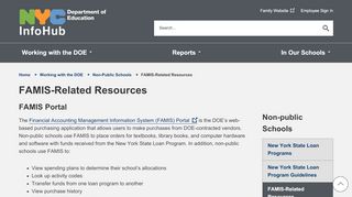 
                            3. FAMIS-Related Resources - InfoHub - Nycdoe Famis Portal