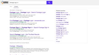 
                            5. fantage sign in - WOW.com - Content Results - Fantage Sign Up