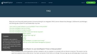 
                            9. FAQ • AutoRaptor - Autoraptor Dealer Portal