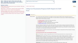
                            4. FAQ: College Level Examination Program (CLEP): Register ... - Umuc Clep Sign Up