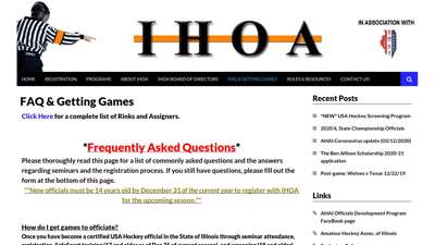 FAQ & Getting Games – Illinois Hockey Officials Association