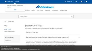 
FAQ just for U | Albertsons  

