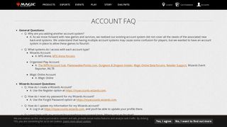 
                            5. FAQ - MY ACCOUNTS | MAGIC: THE GATHERING - Wizards Of The Coast Account Portal