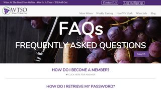 FAQ - Premier Online Wine Shop | Wines Til Sold Out | wtso.com - Wtso Portal