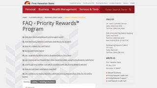 
                            8. FAQ - Priority Rewards Program - First Hawaiian Bank - Fhb Rewards Portal