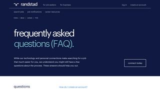 
                            4. FAQ | Randstad USA - Randstad User Portal