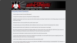 
                            2. FAQ - The Tao Of Badass - Tao Of Badass Members Portal