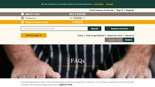 
                            3. FAQs for Frozen Ready Meals Service | Wiltshire Farm Foods - Wiltshire Farm Foods Portal