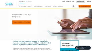 
FAQs – Loan Rejections and Disputes | CIBIL  
