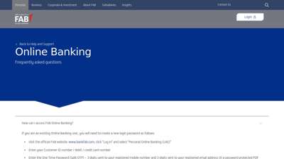FAQs - Online Banking  First Abu Dhabi Bank - UAE