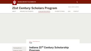 FAQs: Scholar Resources: 21st Century Scholars Program ...