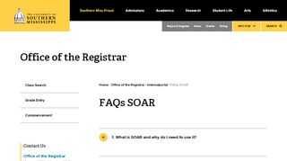 
                            4. FAQs SOAR | Internalportal | The University of ... - USM.edu - Southern Miss Soar Portal