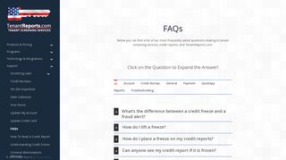FAQs - Tenant Reports - Tenantreports Com Portal