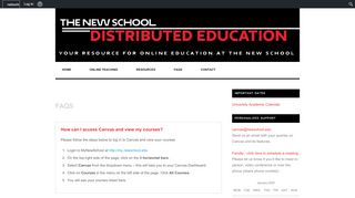 
                            7. FAQs - The New School Portfolio - Canvas New School Portal