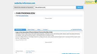 
faw.phoenix.edu at WI. Login to the University of Phoenix ...
