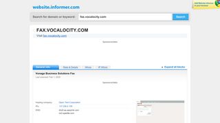 
                            9. fax.vocalocity.com at WI. Vonage Business Solutions Fax - Fax Vocalocity Com Portal