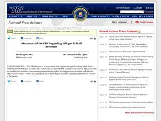
                            9. FBI — Statement of the FBI Regarding FBI.gov E-Mail Accounts