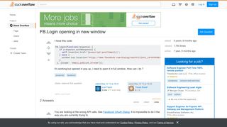 
FB.Login opening in new window - Stack Overflow  
