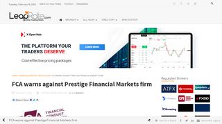 
                            5. FCA warns against Prestige Financial Markets firm - LeapRate - Prestige Financial Markets Portal