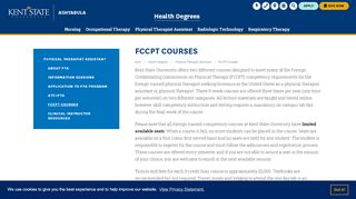 
                            6. FCCPT Courses | Health Degrees | Kent State University - Fccpt Online Portal