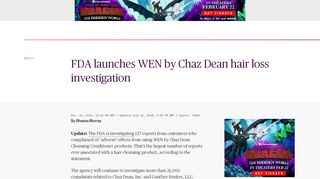 FDA launches WEN by Chaz Dean hair loss investigation - Wen Com Portal