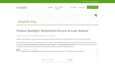 Feature Spotlight: Streamlined Access to Loan ... - Simplifile