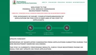 Federal Civil Service Commission Recruitment Portal - Www Fedcivilservice Gov Ng Portal