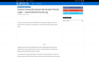 
                            5. Federal University Dutsin-Ma Student Portal Login - www.fudutsinma ... - Www Fudma Portal