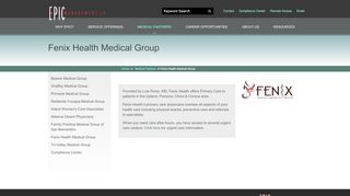 
Fenix Health Medical Group - Epic Management  
