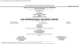 
FGX International Holdings Limited - SEC.gov

