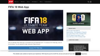 
FIFA 18 Web App – FIFPlay  
