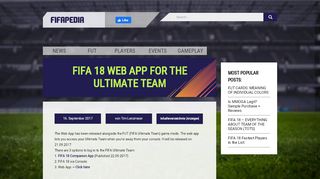 
FIFA 18 Web App For The Ultimate Team - FifaPedia  
