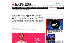 
FIFA 20 Web App COUNTDOWN: Release date, start time ...  
