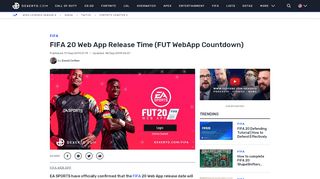 
FIFA 20 Web App Release Time (FUT WebApp Countdown ...  
