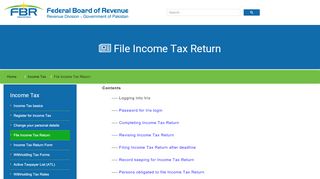 
                            7. File Income Tax Return - Federal Board Of Revenue ... - FBR - Fbr Online Portal