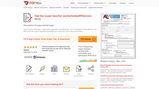 
                            3. Fill Online, Printable, Fillable, Blank | PDFfiller - Super Teacher Worksheets Free Portal And Password 2016