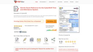 
                            7. Fillable Online Quick Reference for the CyberShift Time and ... - Cybershift Portal