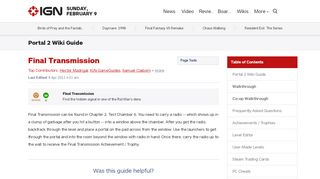 Final Transmission - Portal 2 Wiki Guide - IGN - Portal 2 Achievement Final Transmission