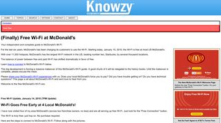 
                            5. (Finally) Free Wi-Fi at McDonald's - Knowzy - Mcstate Com Portal