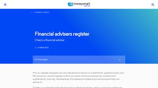 
                            7. Financial advisers register | ASIC's MoneySmart - Https Asicconnect Asic Gov Au Portal Portal Html