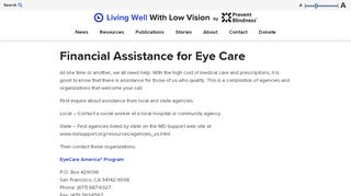 
                            8. Financial Assistance – Living Well With Low Vision - Lucentis Access Solutions Portal