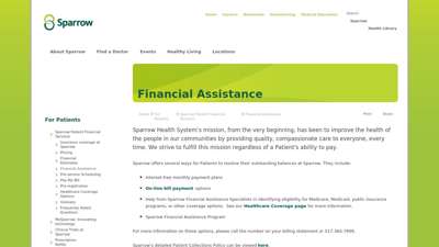 Financial Assistance - MySparrow - Sparrow Health System