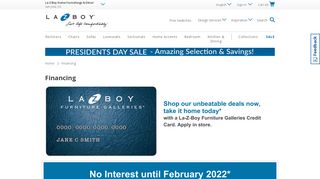 Financing & Credit Card Offers  La-Z-Boy