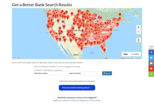 
                            2. Find a Better Bank - Search by Zip/City/State | Green America - Lgfcu Org Portal