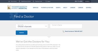 Find a Doctor | George Washington University Hospital - Gw Hospital Physician Portal
