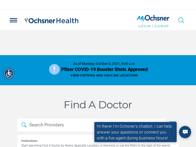 Find A Doctor  Ochsner Health