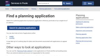 
                            1. Find a planning application - Services in Poole - Borough of Poole - Poole Planning Portal