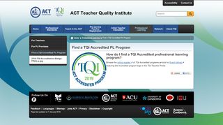 
                            3. Find a TQI Accredited PL Program - ACT Teacher Quality Institute - Tqi Portal