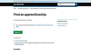 
                            2. Find an apprenticeship - GOV.UK - National Apprenticeship Training Scheme Portal