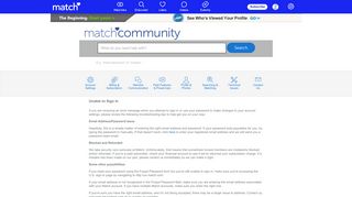 
                            3. Find Answers : Match - Match.com - Match Portal Error